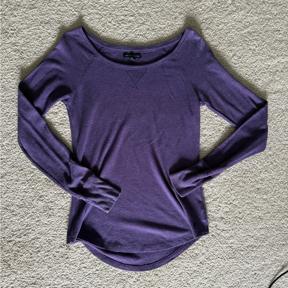 American Eagle Outfitters Purple waffle Knit Long Sleeve